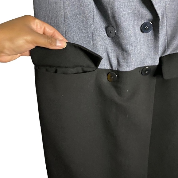 Calvin Klein Women's Gray/Black Sleeveless Double-Breasted Coat Dress - Picture 5 of 9